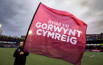 190926 Wales v South Africa, Vodafone Wales WXV Series - Pitch flags and branding ahead of the anthems