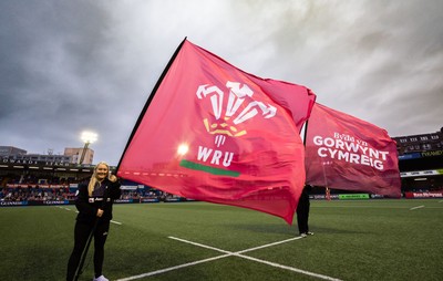 190926 Wales v South Africa, Vodafone Wales WXV Series - Pitch flags and branding ahead of the anthems