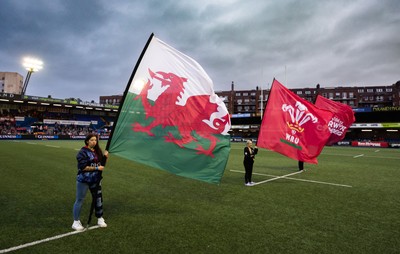 190926 Wales v South Africa, Vodafone Wales WXV Series - Pitch flags and branding ahead of the anthems