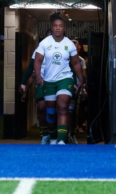 190926 Wales v South Africa, Vodafone Wales WXV Series - South Africa captain Babalwa Latsha leads the team out