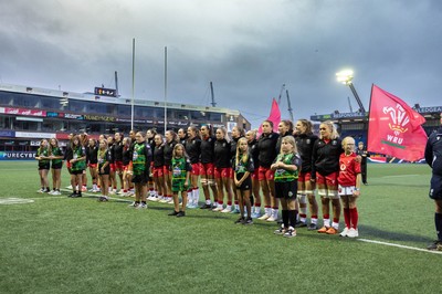 190926 Wales v South Africa, Vodafone Wales WXV Series - Wales line up for the anthems