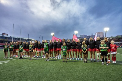 190926 Wales v South Africa, Vodafone Wales WXV Series - Wales line up for the anthems