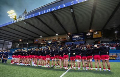 190926 Wales v South Africa, Vodafone Wales WXV Series - Wales line up for the anthems