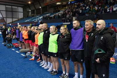 190926 Wales v South Africa, Vodafone Wales WXV Series - Wales management line up for the anthems