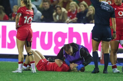 190926 Wales v South Africa, Vodafone Wales WXV Series - Seren Lockwood of Wales receives treatment