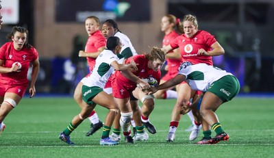 190926 Wales v South Africa, Vodafone Wales WXV Series - Kate Williams of Wales charges forward