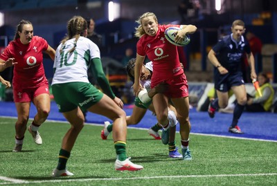 190926 Wales v South Africa, Vodafone Wales WXV Series - Amy Williams of Wales is tackled just short of the line