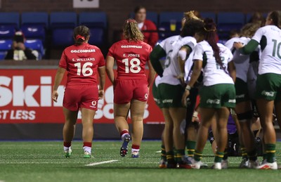 190926 Wales v South Africa, Vodafone Wales WXV Series - Shanelle Williams of Wales, with Elan Jones of Wales
