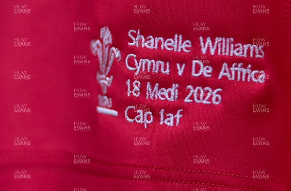 180926 Wales v South Africa, Vodafone Wales WXV Series - Shanelle Williams of Wales’ match jersey in the changing room ahead of the match