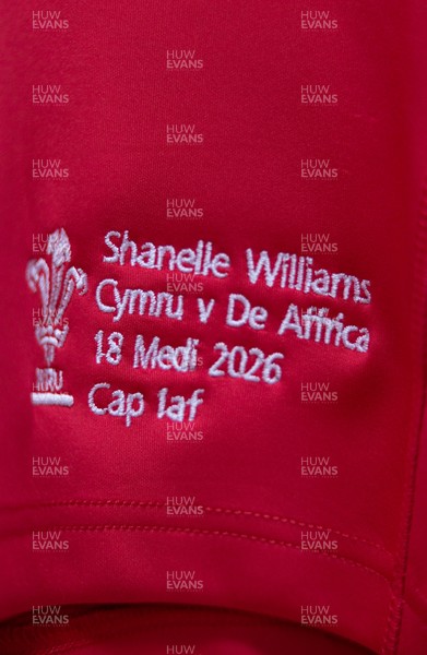 180926 Wales v South Africa, Vodafone Wales WXV Series - Shanelle Williams of Wales’ match jersey in the changing room ahead of the match