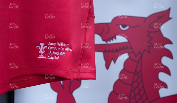 180926 Wales v South Africa, Vodafone Wales WXV Series - Amy Williams of Wales’ match jersey in the changing room ahead of the match