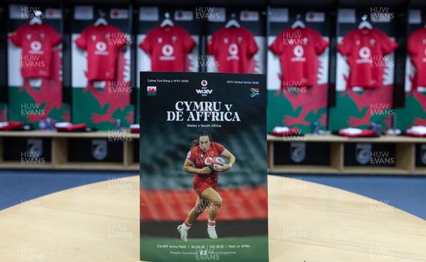 180926 Wales v South Africa, Vodafone Wales WXV Series - The match programme in the Wales changing room ahead of the match