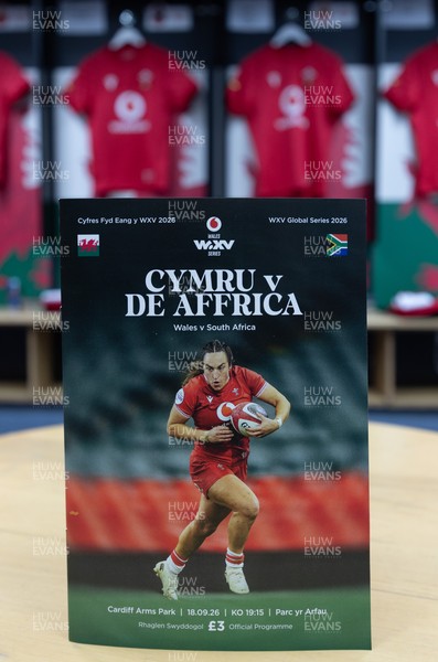180926 Wales v South Africa, Vodafone Wales WXV Series - The match programme in the Wales changing room ahead of the match