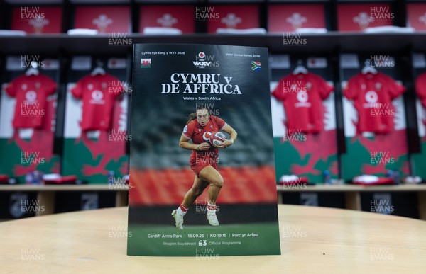 180926 Wales v South Africa, Vodafone Wales WXV Series - The match programme in the Wales changing room ahead of the match