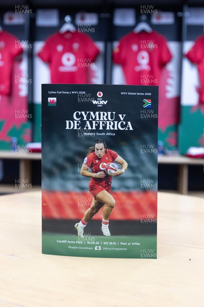 180926 Wales v South Africa, Vodafone Wales WXV Series - The match programme in the Wales changing room ahead of the match