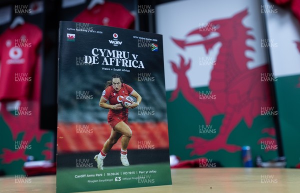 180926 Wales v South Africa, Vodafone Wales WXV Series - The match programme in the Wales changing room ahead of the match
