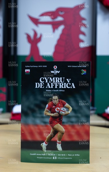 180926 Wales v South Africa, Vodafone Wales WXV Series - The match programme in the Wales changing room ahead of the match