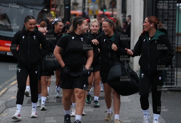 180926 Wales v South Africa, Vodafone Wales WXV Series -The Wales Women squad make their way from the hotel to the ground ahead of the match
