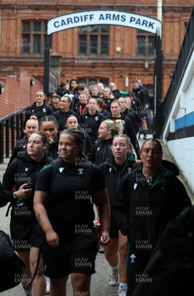 180926 Wales v South Africa, Vodafone Wales WXV Series -The Wales Women squad make their way from the hotel to the ground ahead of the match