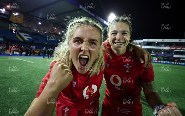 180926 Wales v South Africa, Vodafone Wales WXV Series - Alex Callender of Wales celebrate at the end of the match