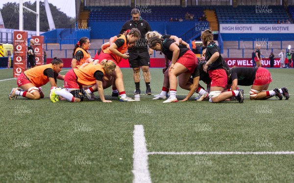 190926 Wales v South Africa, Vodafone Wales WXV Series - The Wales forwards warm up ahead of the match