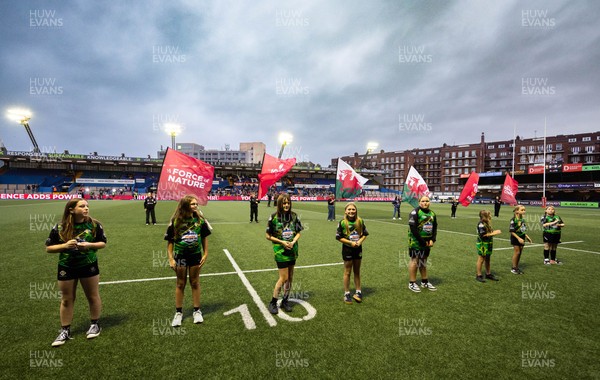 190926 Wales v South Africa, Vodafone Wales WXV Series - Mascots line up ahead of the match