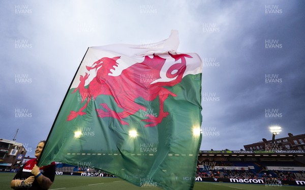 190926 Wales v South Africa, Vodafone Wales WXV Series - Pitch flags and branding ahead of the anthems