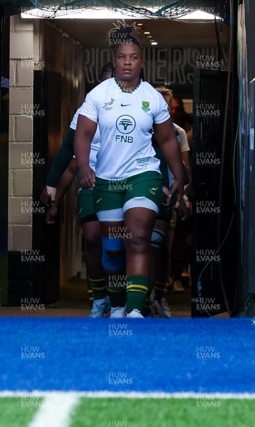 190926 Wales v South Africa, Vodafone Wales WXV Series - South Africa captain Babalwa Latsha leads the team out