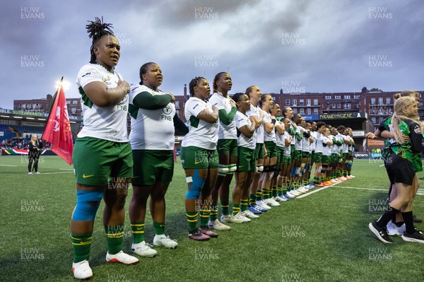 190926 Wales v South Africa, Vodafone Wales WXV Series - South Africa line up for the anthems