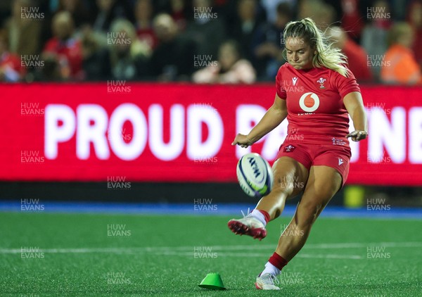 190926 Wales v South Africa, Vodafone Wales WXV Series - Freya Bell of Wales kicks conversion 