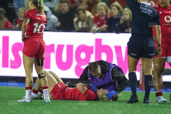 190926 Wales v South Africa, Vodafone Wales WXV Series - Seren Lockwood of Wales receives treatment