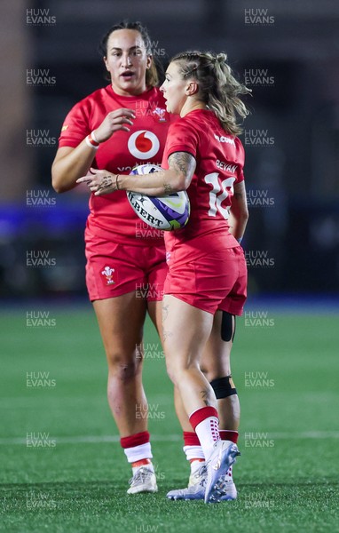 190926 Wales v South Africa, Vodafone Wales WXV Series - Courtney Keight of Wales and Keira Bevan of Wales