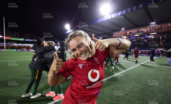 190926 Wales v South Africa, Vodafone Wales WXV Series - Alex Callender of Wales  celebrates at the end of the match