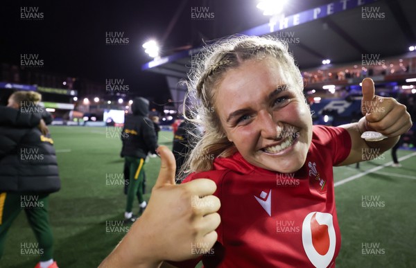 190926 Wales v South Africa, Vodafone Wales WXV Series - Alex Callender of Wales  celebrates at the end of the match
