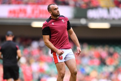 190823 - Wales v South Africa - Vodaphone Summer Series - Cai Evans of Wales during the warm up