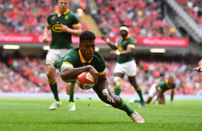 190823 - Wales v South Africa - Vodaphone Summer Series - Canan Moodie of South Africa scores try