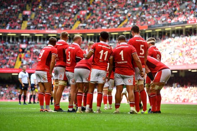 190823 - Wales v South Africa - Vodaphone Summer Series - Wales huddle