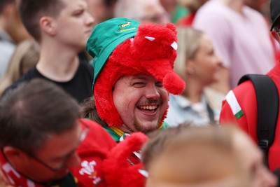 190823 - Wales v South Africa - Vodafone Summer Series - Fans outside the stadium waiting for the team to arrive