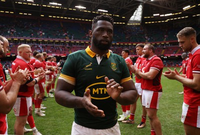 190823 - Wales v South Africa - Vodafone Summer Series - Siya Kolisi of South Africa at full time