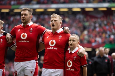 190823 - Wales v South Africa - Vodafone Summer Series - Jac Morgan of Wales signs the anthem