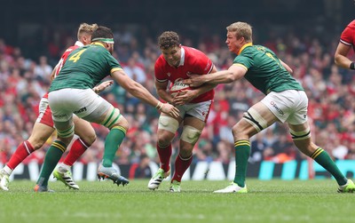 190823 - Wales v South Africa, Summer Nations Series 2023 - Will Rowlands of Wales charges forward