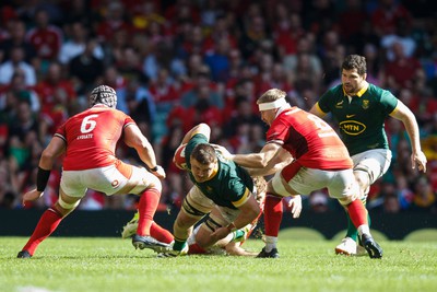 190823 - Wales v South Africa - Summer Series - Jasper Wiese of South Africa is tackled