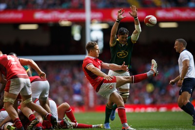 190823 - Wales v South Africa - Summer Series - Kieran Hardy of Wales kicks the ball