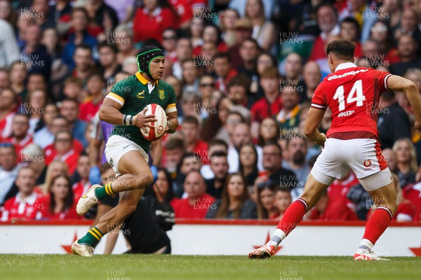 190823 - Wales v South Africa - Summer Series - Cheslin Kolbe of South Africa on the attack