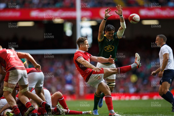 190823 - Wales v South Africa - Summer Series - Kieran Hardy of Wales kicks the ball