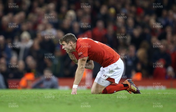 241118 - Wales v South Africa - Under Armour Series - Dan Biggar of Wales takes to his knees