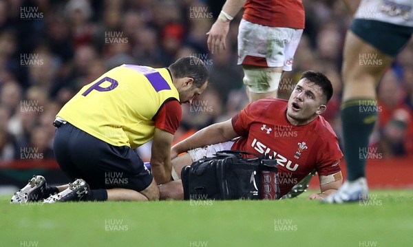 241118 - Wales v South Africa - Under Armour Series - Ellis Jenkins of Wales goes down injured seconds before the end of the game
