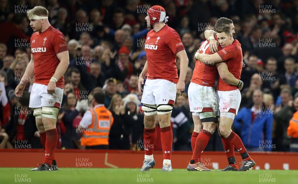 241118 - Wales v South Africa - Under Armour Series - George North and Liam Williams of Wales celebrate the win