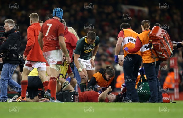 241118 - Wales v South Africa - Under Armour Series - Ellis Jenkins down injured at full time