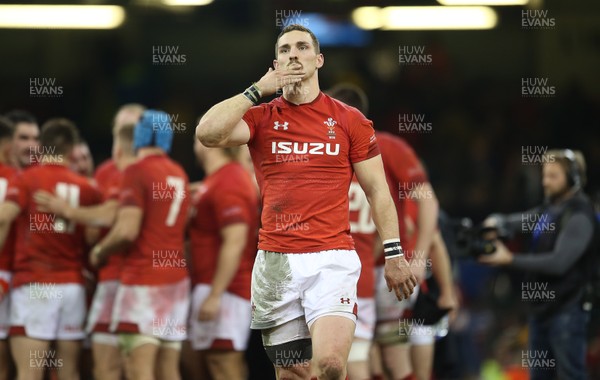 241118 - Wales v South Africa - Under Armour Series - George North of Wales blows a kiss into the crowd